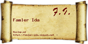 Famler Ida névjegykártya